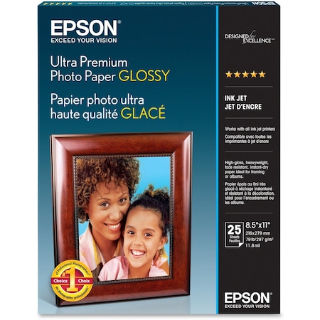 Epson Ultra Prem Photo Ppr Glossy Letter 25 Sheets S042182